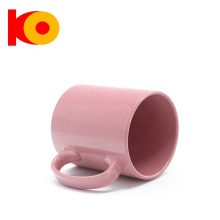 Niedriger Fabrikpreis Custom Pink Glaze Keramik Teetasse mit Griff